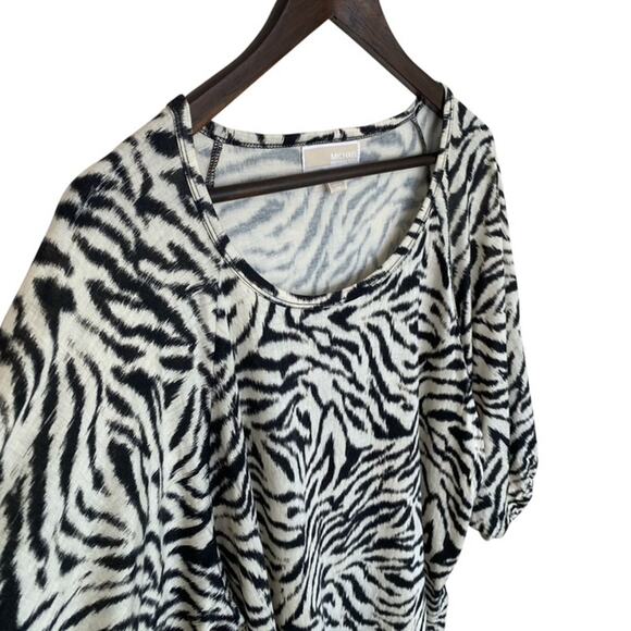 Michael Kors Black and White Zebra Print Blouse - XL - Picture 2 of 5